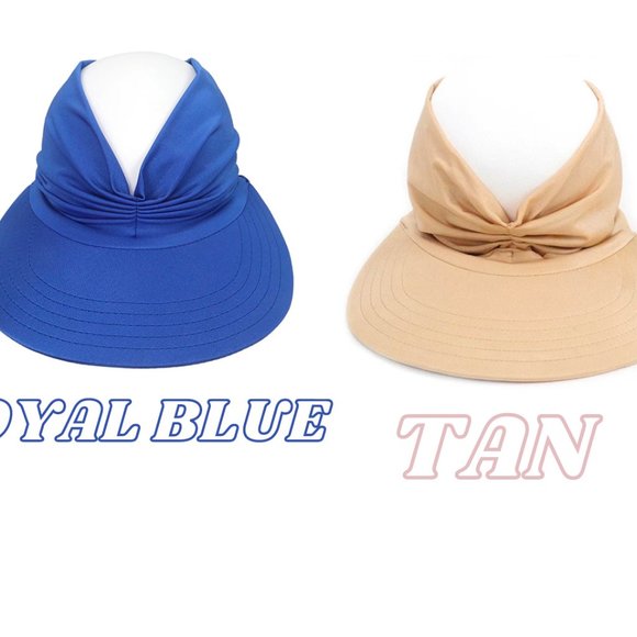 12 Colors of Stretch Turban Style Baseball Visor Beach Hat with Ponytail Opening - Picture 5 of 9